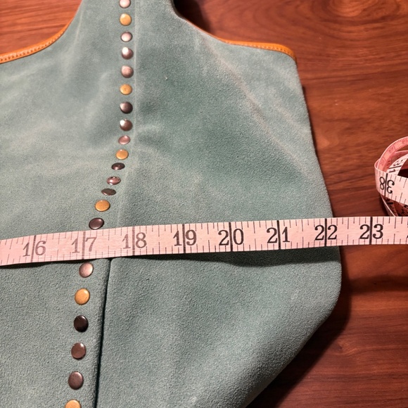 MASSIVE seafoam green suede hobo bag - “Rose Valley” - Old Trend brand - Picture 4 of 14